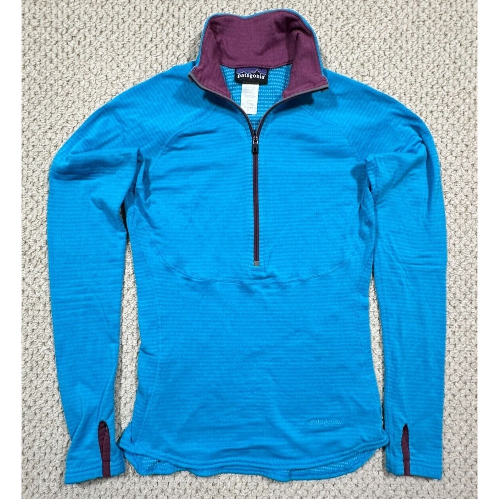 Patagonia Pullover Womens XS Blue Capilene 4 Expedition Weight Grid Fleece